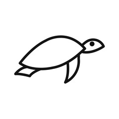 turtle icon linear vector graphics sign