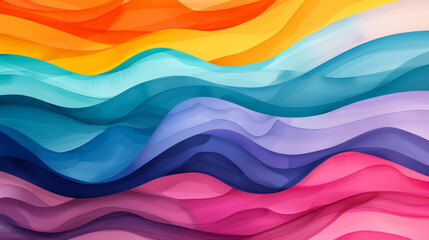 Obraz premium Watercolor illustration Illustration of an abstract meditation background with flowing waves and soft colors 