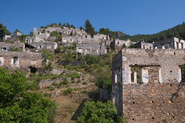 Fethiye Kayaköy stone houses and ruins. Mugla, Turkey.
Kayakoy ghost village. Turkey's abandoned houses. The Ghost Town of Kayakoy. Abandoned religious ghost city.