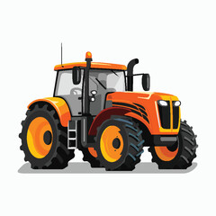 Tractor in farm field vector illustration
