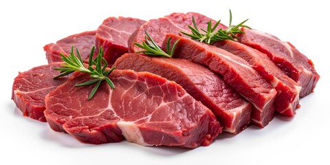 Fresh raw red meat slice