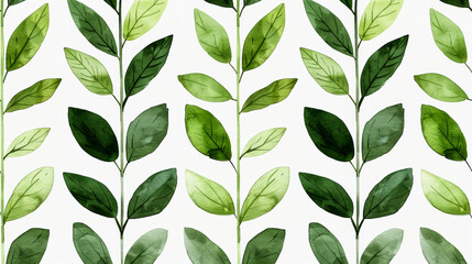 Watercolor illustration of a minimalist Scandinavian arrow pattern in serene moss green on white ink watercolour 