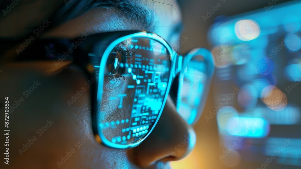 Poster Developer coding innovative e-commerce platform using AI and big data