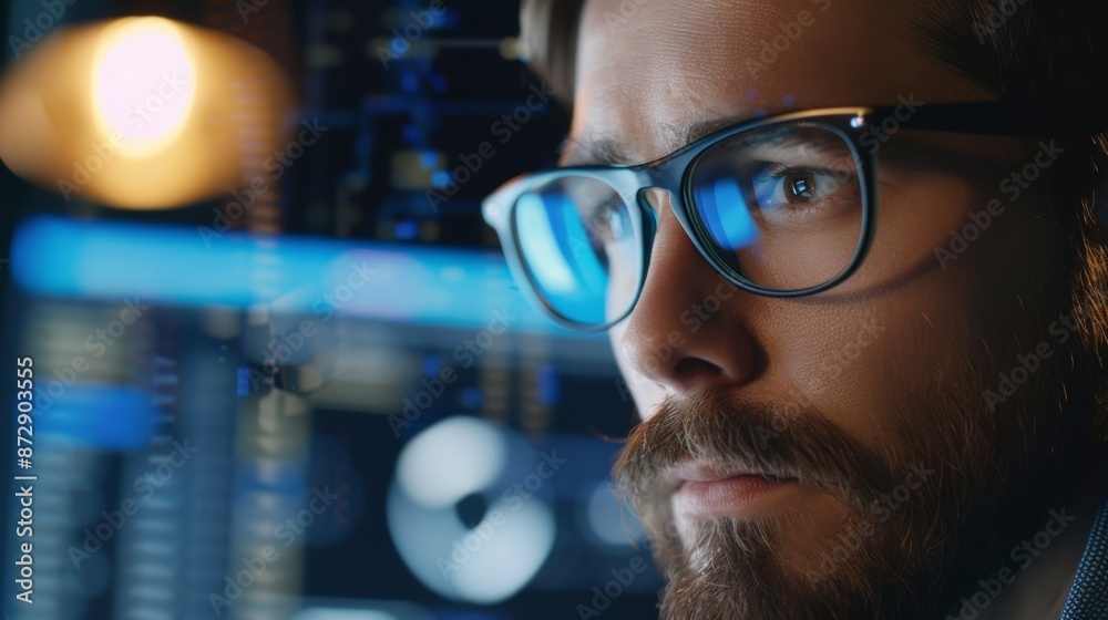 Poster Developer coding innovative e-commerce platform using AI and big data