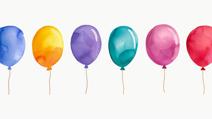 Watercolor illustration of a minimalist Scandinavian balloon pattern in muted lavender on white ink watercolour 