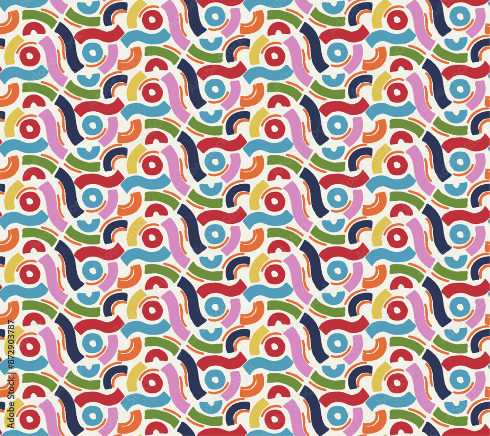 Aufkleber Twisted swirls of color. An abstract pattern consisting of the same type of rounding, repeated in different colors.