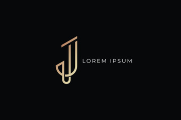  J letter modern brand design modern style creative golden wordmark design typography illustration, J typo, line J logo design