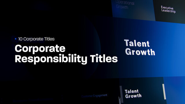 Corporate Responsibility Titles | 10 Motion Titles with Control Panels