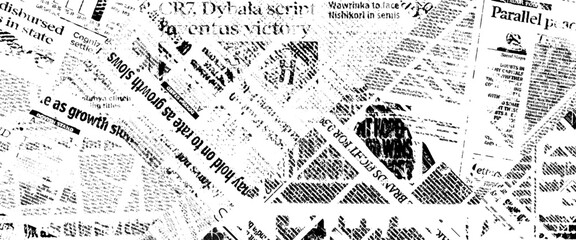 Vector background of old vintage newspapers,
seamless pattern with collage of newspaper or magazine clippings.