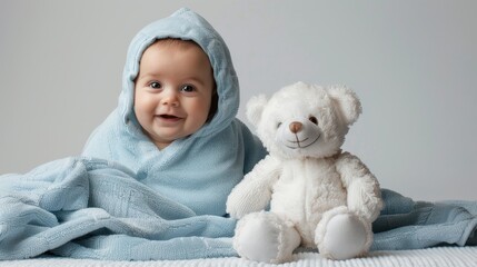The baby in blue