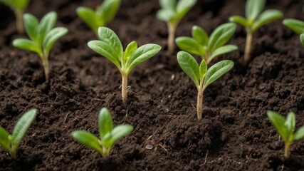 Small plant sprout in the ground