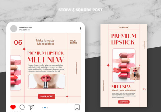 Red And Peach Beauty Social Media Post