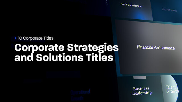 Corporate Strategies and Solutions Titles | 10 Motion Titles with Control Panels