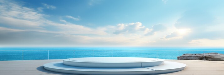 Fototapeta premium White Platform Overlooking The Sea