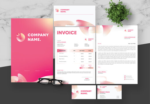 Red And Yellow Company Stationery