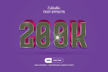 Luxury Diamond Editable Vector Text Effects With Gradient Shining and Spark. 