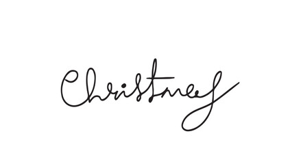 handwritten merry christmas inscription. Hand drawn lettering. One line drawing of phrase. Vector.