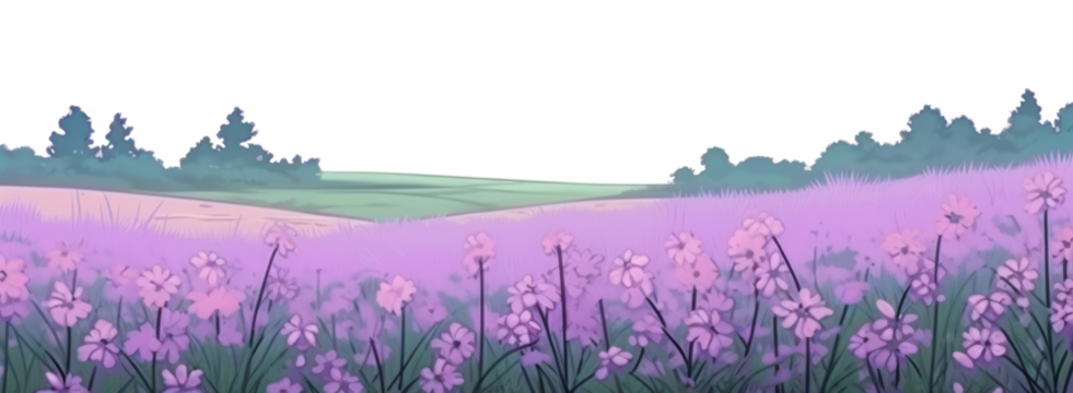 PNG Illustration lavender flowers landscape backgrounds outdoors nature.