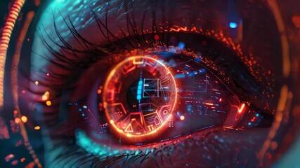 Digital eye, data network and futuristic security technology - Powered by Adobe