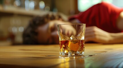 The glass of whiskey