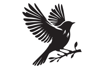 Obraz premium Silhouettes of Birds. Black-winged Shadows. Flock of Birds in Elegant Shapes across the twilight sky. Graceful Avian Outlines. Aerial Dance of Feathered Creatures. Sleek Soaring Birds on the Horizon.