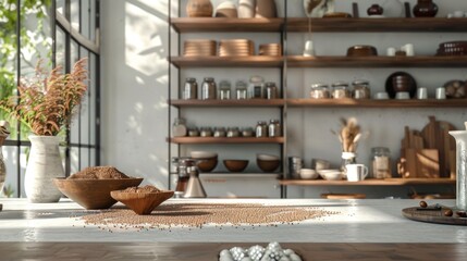 Sunny Kitchen with Natural Ingredients