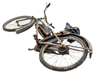 PNG Rusty vintage bicycle on ground