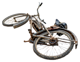 PNG Rusty vintage bicycle on ground