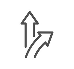 Direction related icon outline and linear vector.	
