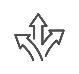 Direction related icon outline and linear vector.	
