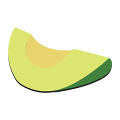 Avocado food icon. Avocado fruit whole and half isolated on white background. Summer tropical fruits for healthy lifestyle. Vector illustration in flat style