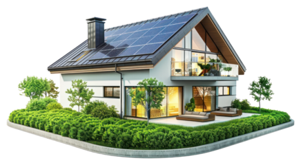 PNG  Modern eco-friendly solar house