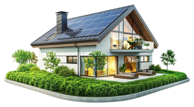 PNG  Modern eco-friendly solar house