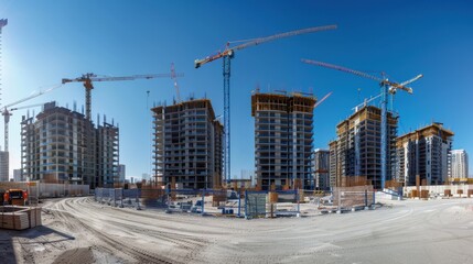 Obraz premium The construction site skyscrapers