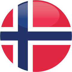 Naklejka premium Round Icon flag vector of Norway