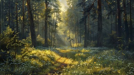 Naklejka premium In a forest clearing