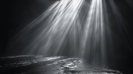 Isolated rays of light on black background for overlay design or screen blending