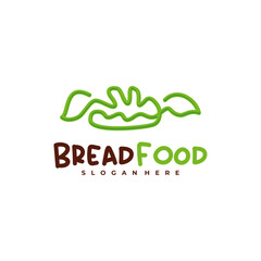 Nature Bread Food logo vector template, Creative Bread Leaf logo design concepts