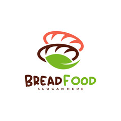 Nature Bread Food logo vector template, Creative Bread Leaf logo design concepts