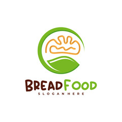 Nature Bread Food logo vector template, Creative Bread Leaf logo design concepts