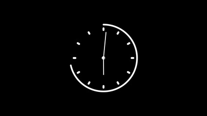 Clock icon countdown 24 hours day fast speed arrow line concept illustration.