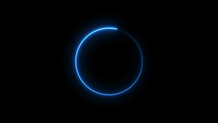 Abstract Glowing Neon circle loading icon concept illustration background 4k.