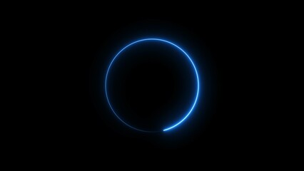 Abstract Glowing Neon circle loading icon concept illustration background 4k.