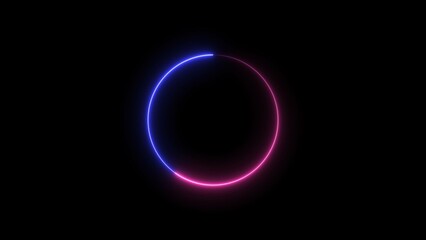 Abstract Glowing Neon circle loading icon concept illustration background 4k.