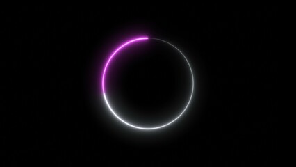 Abstract Glowing Neon circle loading icon concept illustration background 4k.