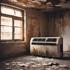 old house and air conditioner