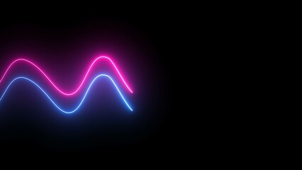 Abstract neon wave line background 4k illustration.