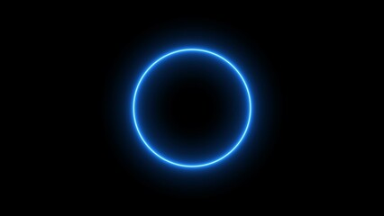 Abstract Glowing Neon circle icon concept illustration background.