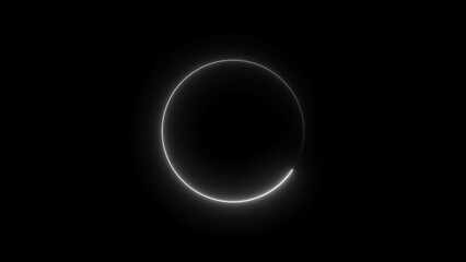 Abstract Glowing Neon circle loading icon concept illustration background 4k.