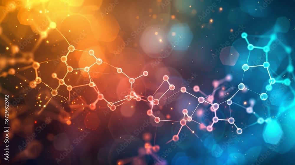 Aufkleber abstract light blue molecular background with bokeh effects. ideal for healthcare and scientific res